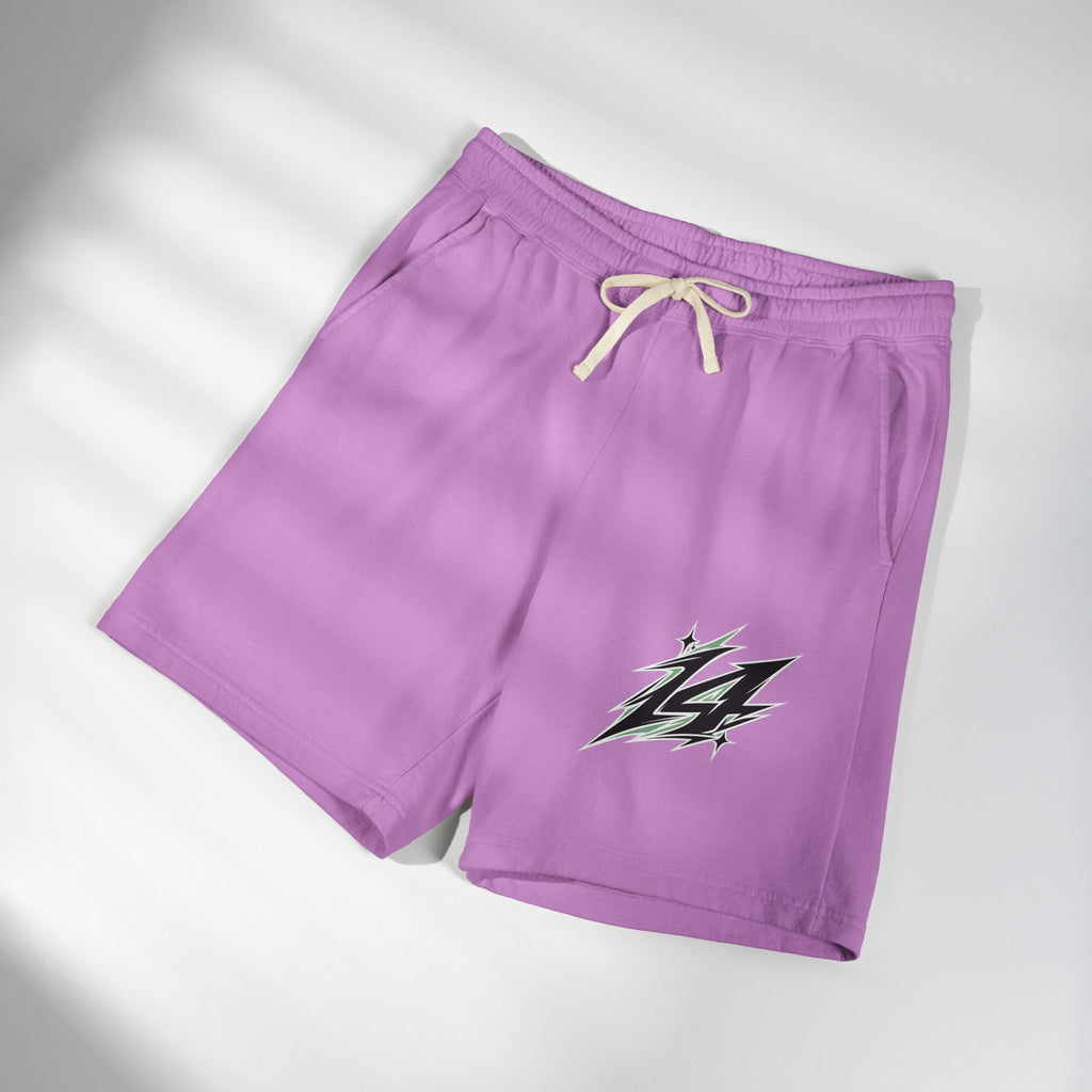 Lightweight Fleece Sweat Shorts — Retro Lightning Logo, Comfortable Casual Loungewear