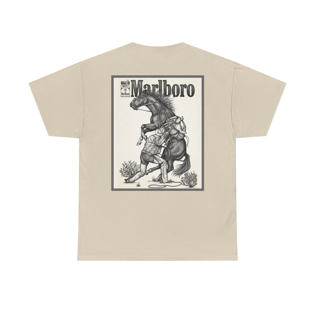 Marlboro Cowboy Graphic Tee — Vintage Western Horseback Design