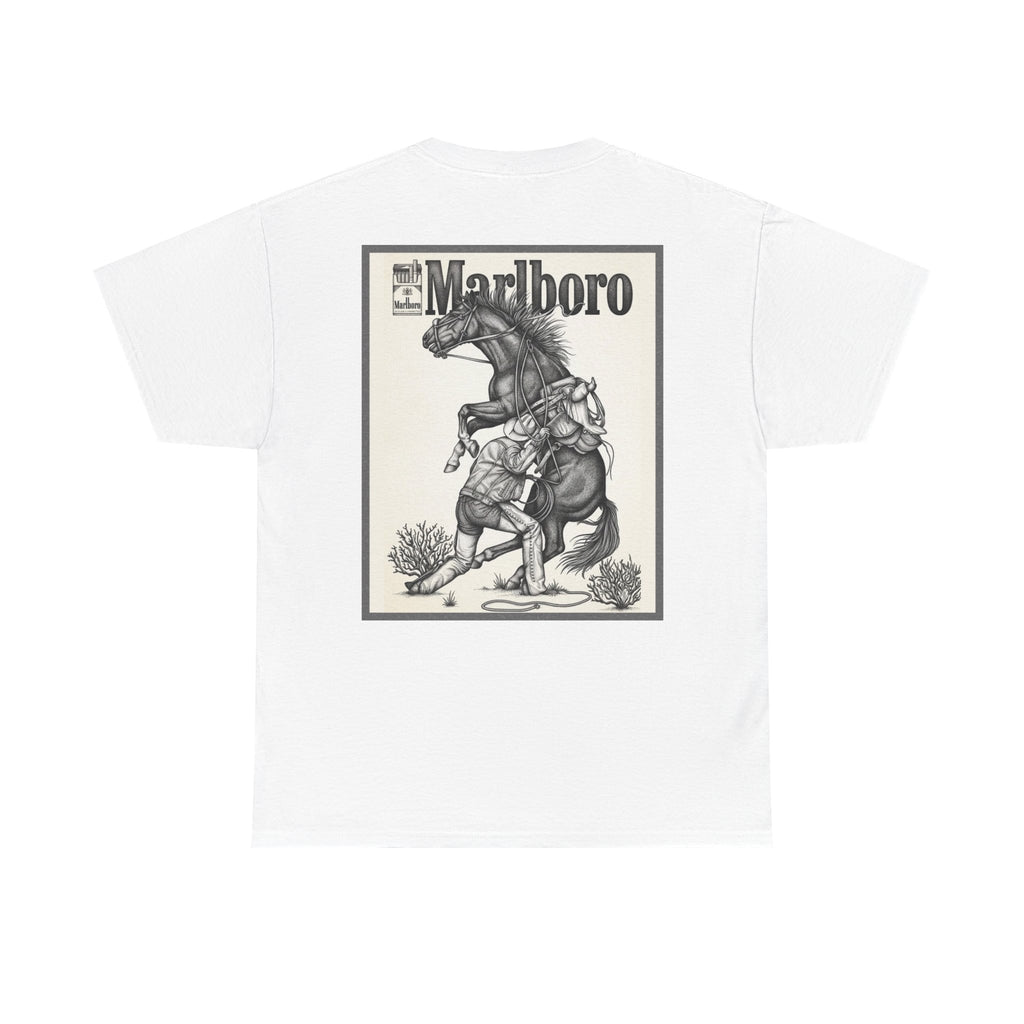 Marlboro Cowboy Graphic Tee — Vintage Western Horseback Design
