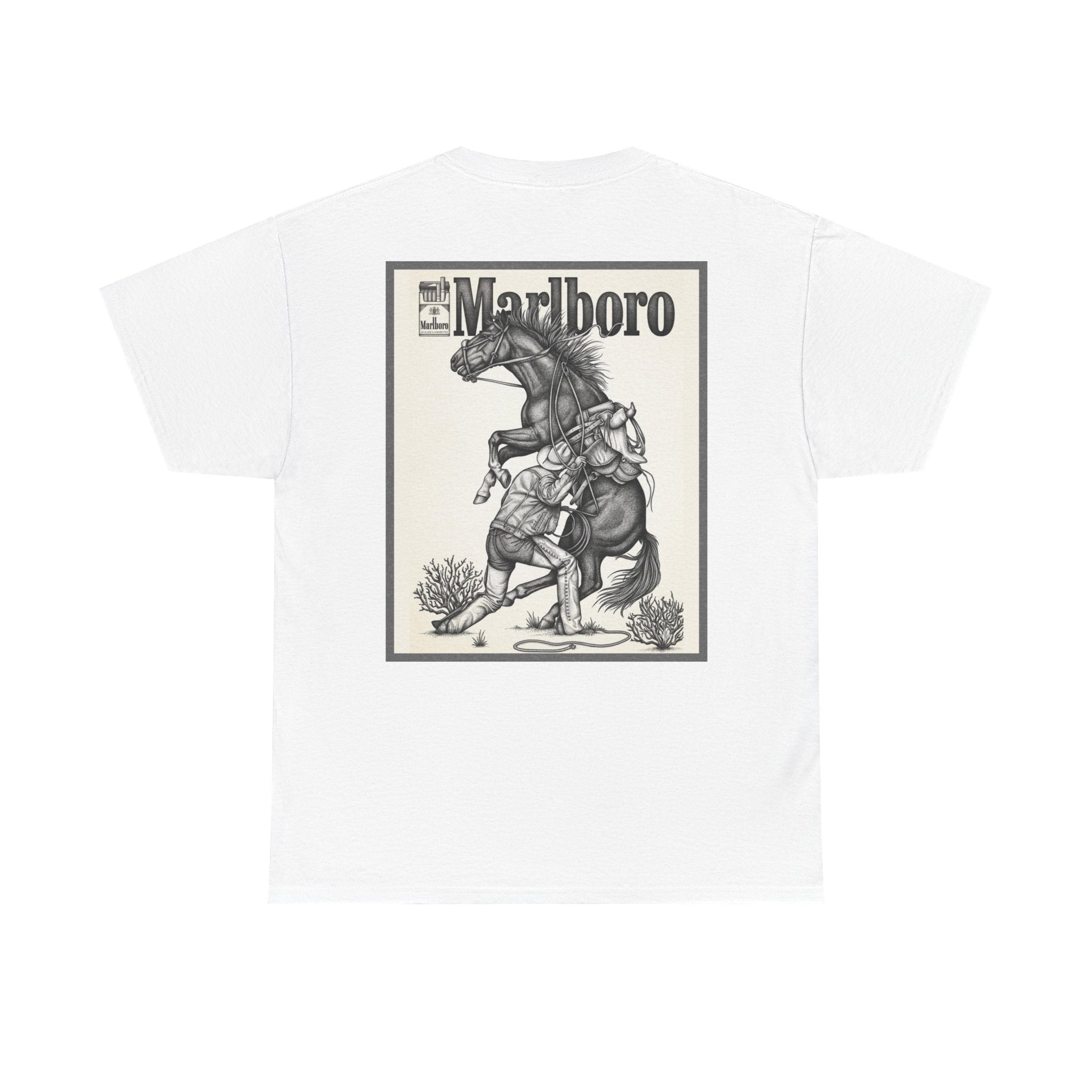 Marlboro Cowboy Graphic Tee — Vintage Western Horseback Design