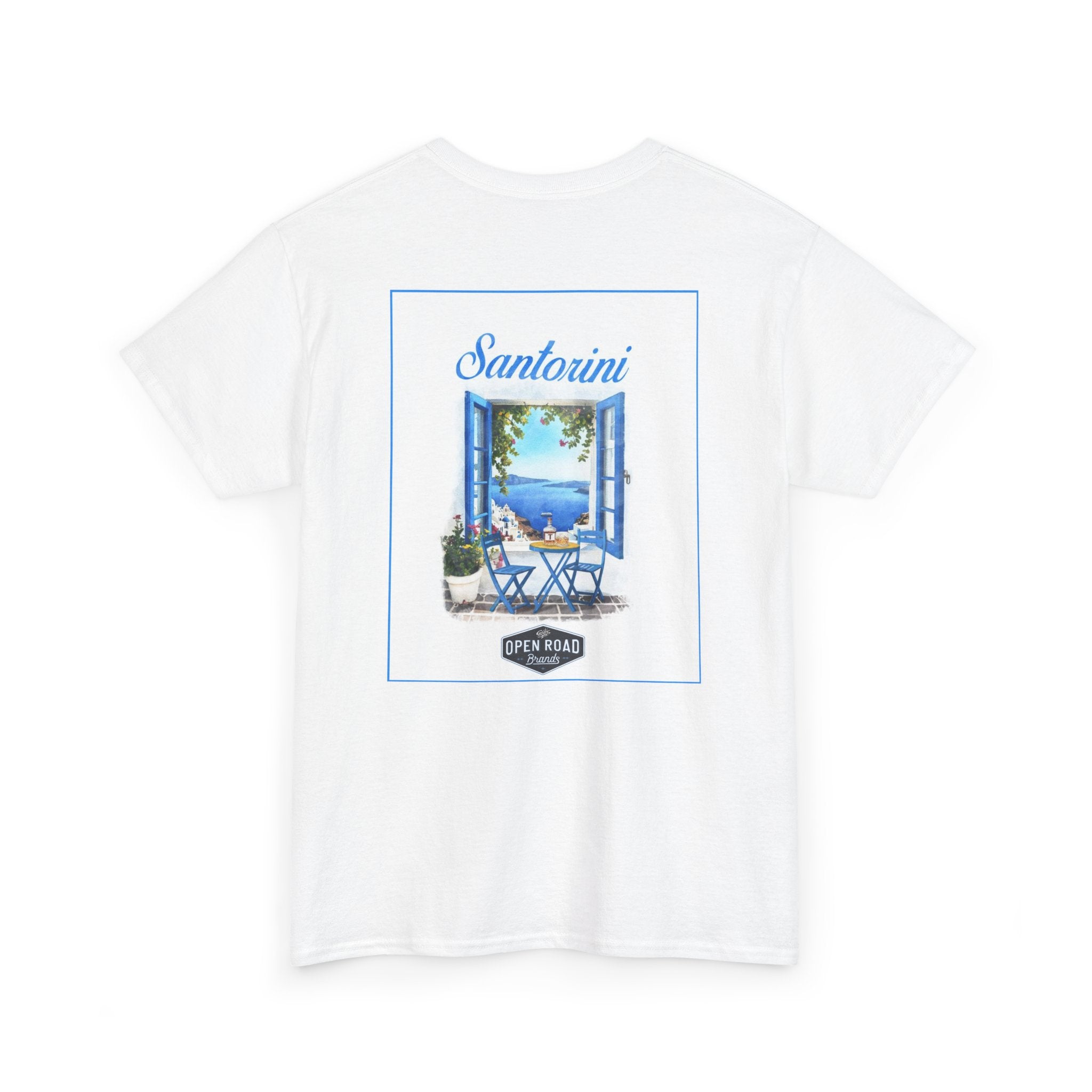 Santorini Scenic Tee — Greek Island Travel T‑Shirt