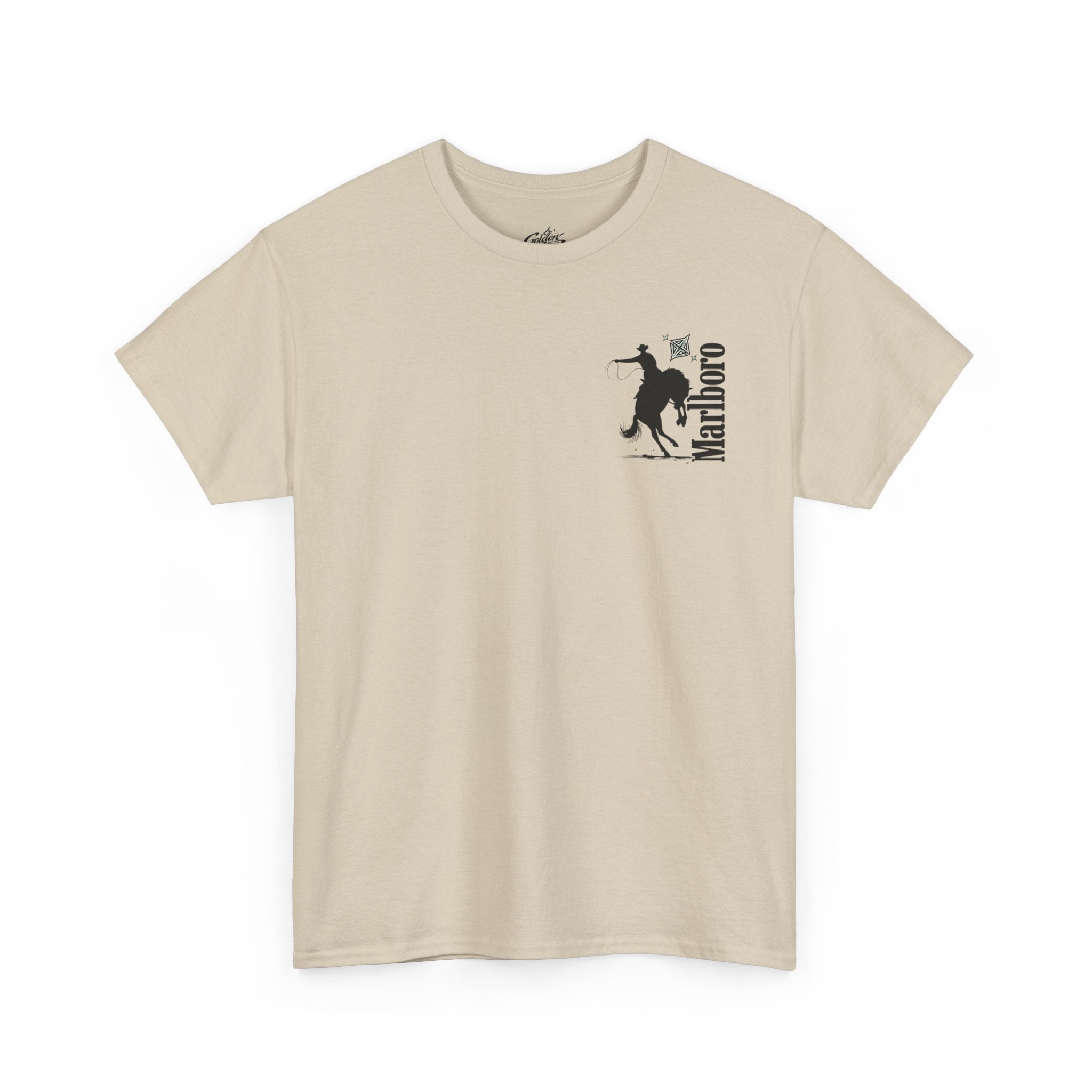 Marlboro Cowboy Graphic Tee — Vintage Western Horseback Design