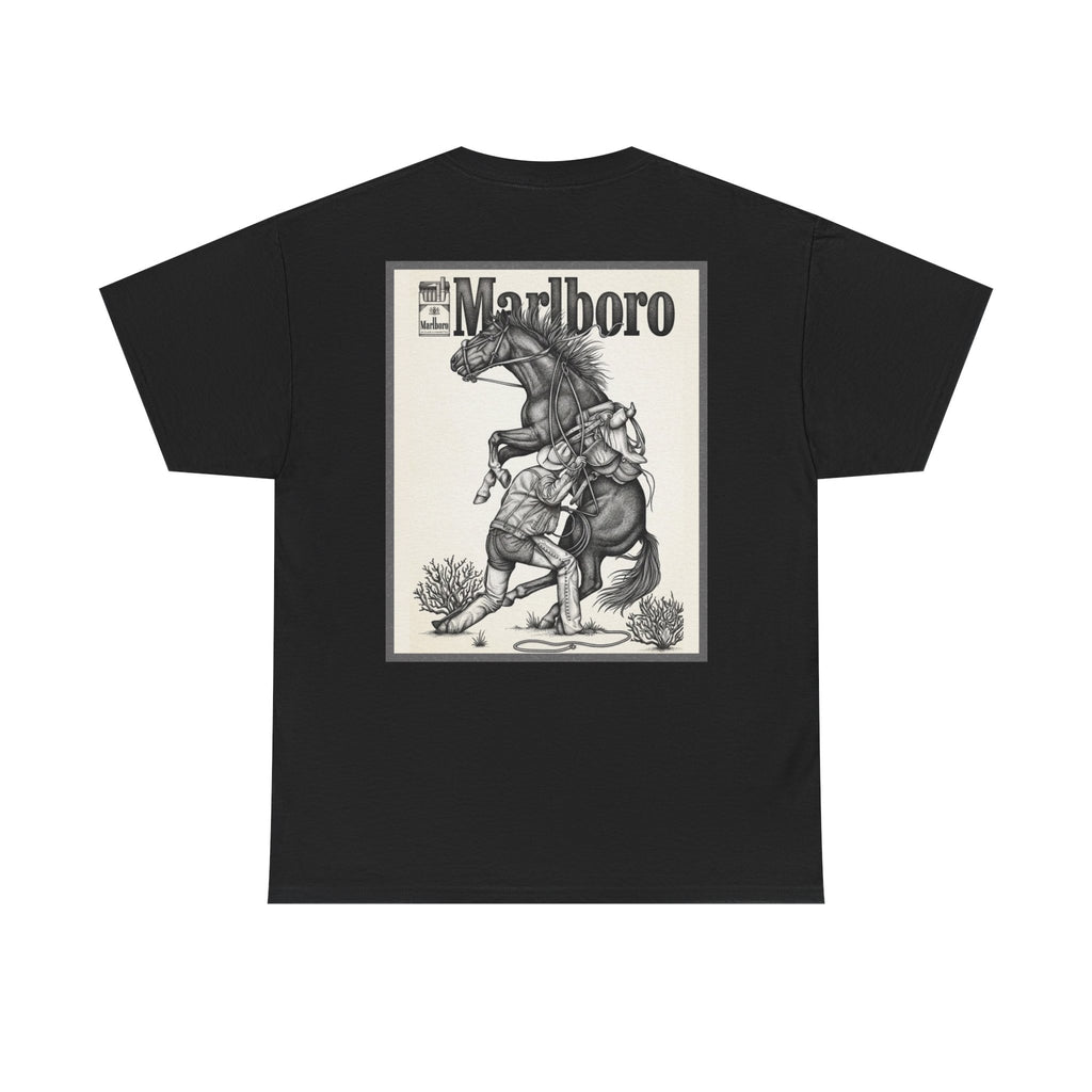 Marlboro Cowboy Graphic Tee — Vintage Western Horseback Design