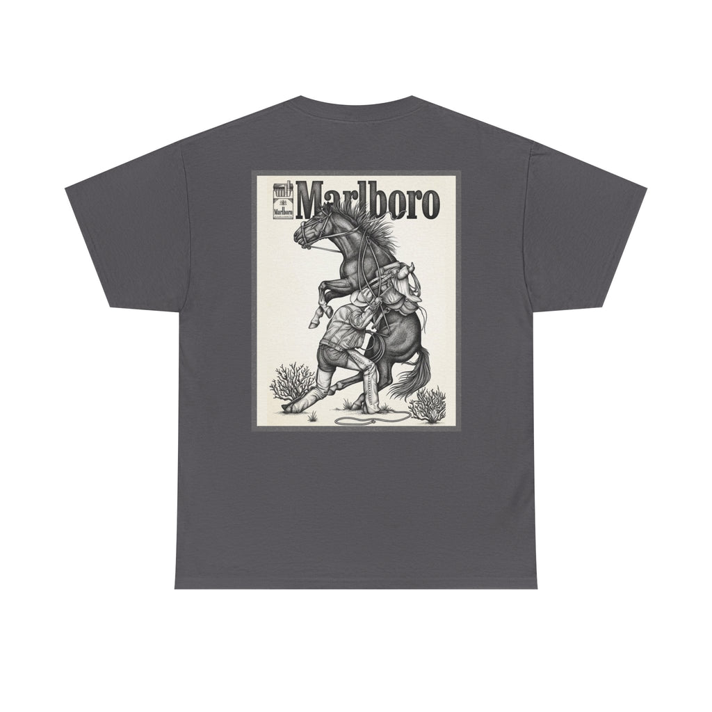 Marlboro Cowboy Graphic Tee — Vintage Western Horseback Design