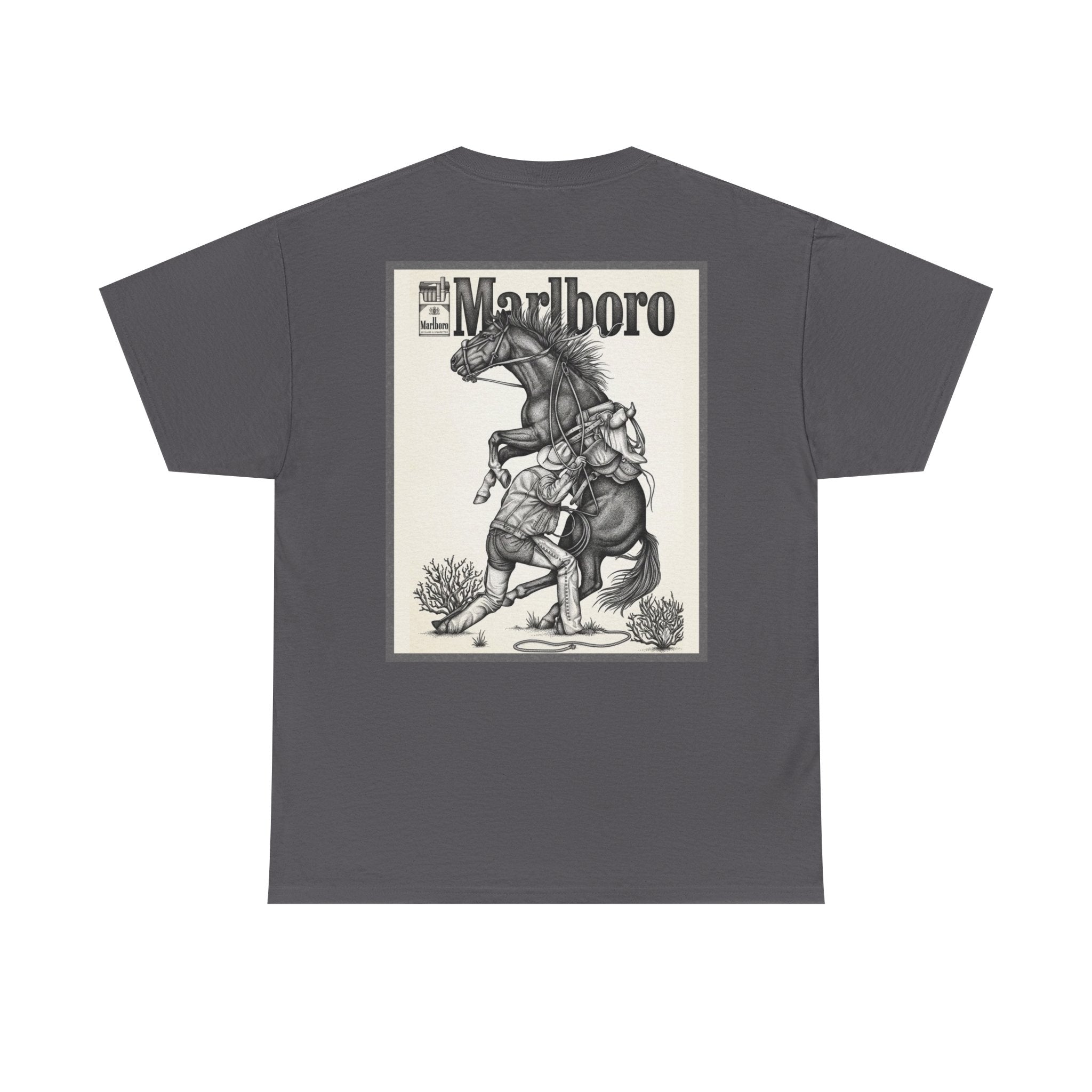 Marlboro Cowboy Graphic Tee — Vintage Western Horseback Design