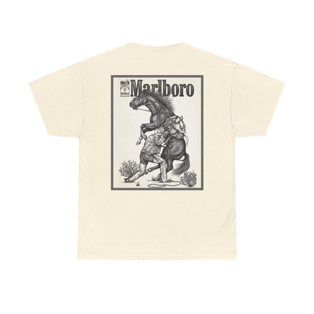 Marlboro Cowboy Graphic Tee — Vintage Western Horseback Design