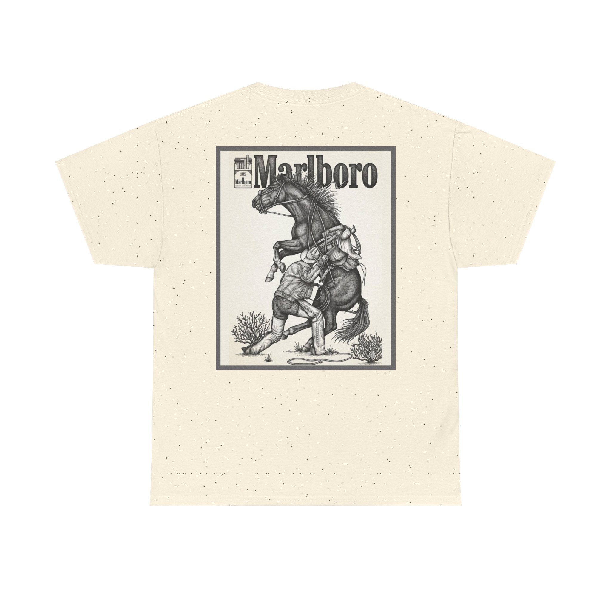 Marlboro Cowboy Graphic Tee — Vintage Western Horseback Design